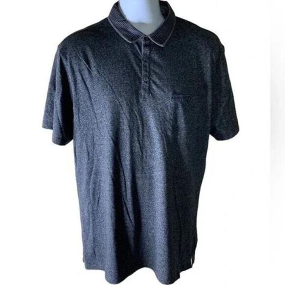 Denim & Flower Slim Fit Polo Shirt 3/4 Button Front Men's Size XL Top - Picture 1 of 9